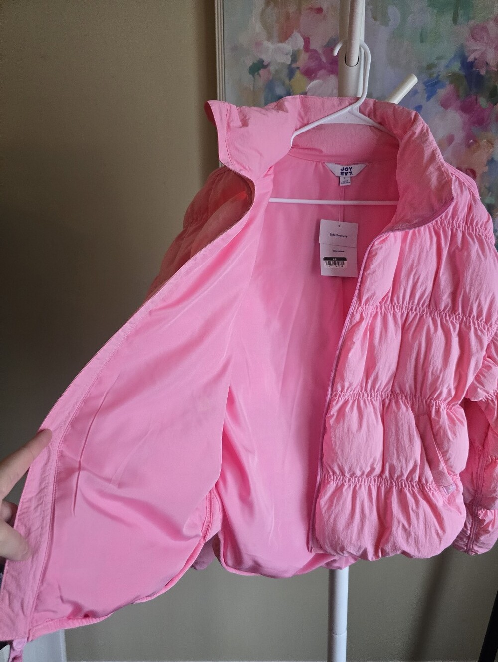 JoyLab Pink Oversized Puffer Jacket Coat Women’s Large NWT - Picture 10 of 13